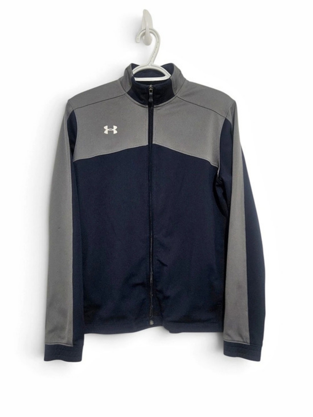 Under Armour Full Zip Athletic Jacket SM/PCH Navy Gray Performance Trainning Jac